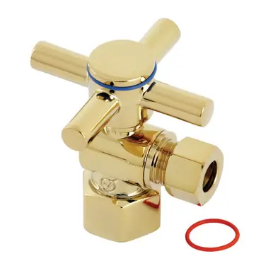 Weekend Sale Kingston Brass CC43102DX Concord 1/2" FIP x 3/8" O.D. Comp Quarter-Turn Angle Stop Valve, Polished Brass