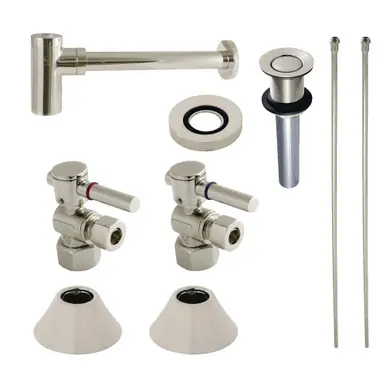 Wholesale Kingston Brass CC43106DLVKB30 Modern Plumbing Sink Trim Kit with Bottle Trap and Drain, Polished Nickel