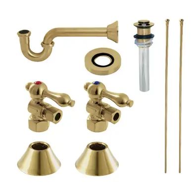 Don’t Miss Out Kingston Brass CC43107VKB30 Traditional Plumbing Sink Trim Kit with P-Trap and Drain, Brushed Brass