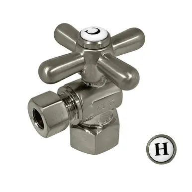 Express Delivery Kingston Brass CC43108X Quarter Turn Valve (1/2" FIP X 3/8" O.D. Compression), Brushed Nickel