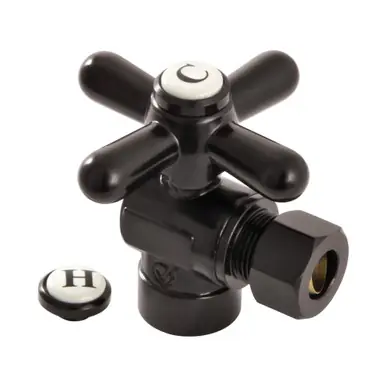 Warranty Included Kingston Brass CC43205X 1/2" Sweat x 3/8" OD Comp Angle Stop Valve, Oil Rubbed Bronze