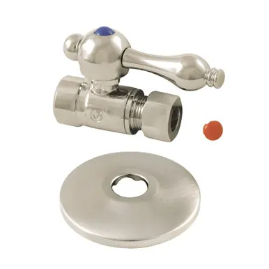Factory Price Kingston Brass CC43258K 1/2-Inch Sweat 3/8-Inch O.D. Comp Straight Stop Valve with Flange, Brushed Nickel