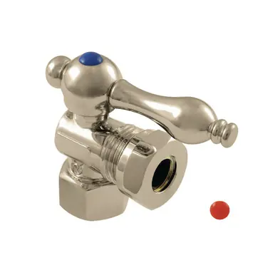 Save Now Kingston Brass CC44108 1/2" FIP X 1/2" or 7/16" Slip Joint Angle Stop Valve, Brushed Nickel