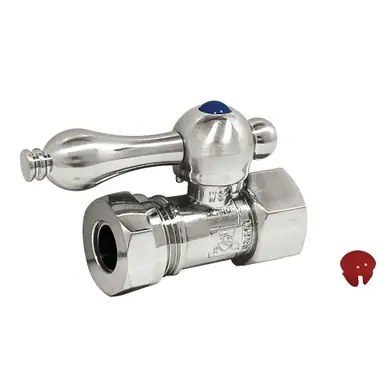 Cheap Kingston Brass CC44156 Quarter Turn Valve (1/2" FIP X 1/2" or 7/16-Inch" Slip Joint), Polished Nickel