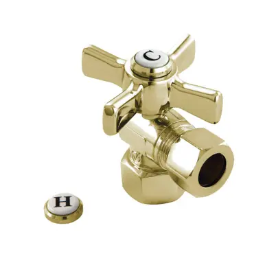 Brand New Kingston Brass CC44402ZX 1/2" Fip X 1/2" Od Compression Angle Valve - Polished Brass