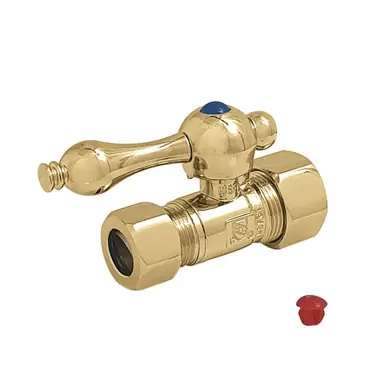 Same Day Shipping Kingston Brass CC44452 5/8" OD Comp X 1/2" OD Comp Straight Shut-Off Valve, Polished Brass