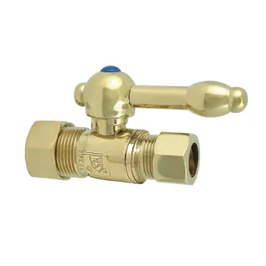 Budget Kingston Brass CC44452KL 5/8" OD Comp X 1/2" OD Comp Straight Shut-Off Valve, Polished Brass