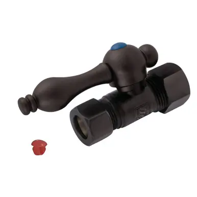 Clearance Kingston Brass CC44455 5/8" OD Comp X 1/2" OD Comp Straight Shut-Off Valve, Oil Rubbed Bronze