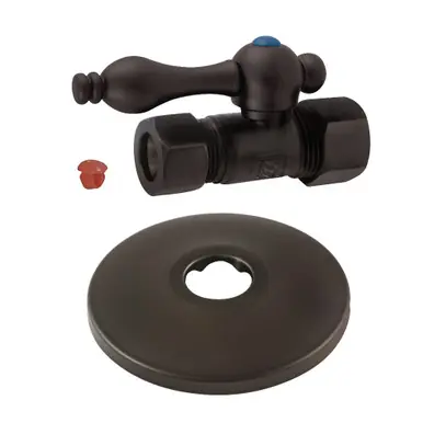 Best Price Kingston Brass CC44455K 5/8-Inch OD X 1/2-Inch OD Comp Quarter-Turn Straight Stop Valve with Flange, Oil Rubbed Bronze