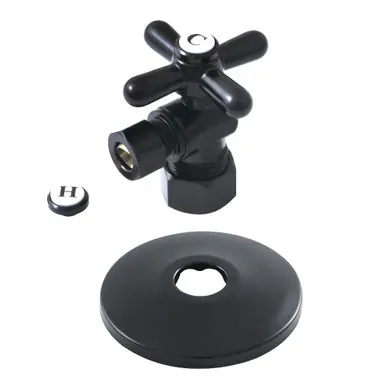 Don’t Miss Out Kingston Brass CC53300XK 5/8-Inch X 3/8-Inch OD Comp Quarter-Turn Angle Stop Valve with Flange, Matte Black