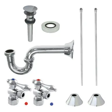 Top Pick Kingston Brass CC53301VOKB30 Traditional Plumbing Sink Trim Kit with P-Trap and Overflow Drain, Polished Chrome