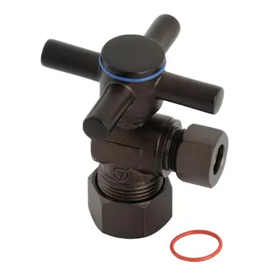 Sale Kingston Brass CC53305DX Concord 5/8" x 3/8" O.D. Comp, Quarter Turn Angle Stop Valve, Oil Rubbed Bronze