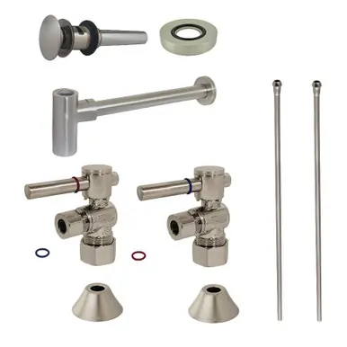 Bulk Order Kingston Brass CC53308DLVOKB30 Modern Plumbing Sink Trim Kit with Bottle Trap and Overflow Drain, Brushed Nickel