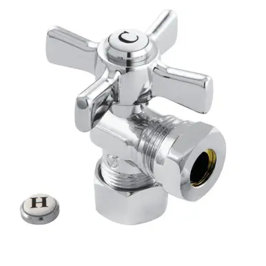 Time-Limited Kingston Brass CC54301ZX 5/8" Od Compression X 1/2" Or 7/16" Slip Joint Angle Valve - Polished Chrome