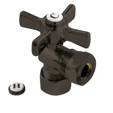 Weekend Sale Kingston Brass CC54305ZX 5/8" OD Comp X 1/2" or 7/16" Slip Joint Angle Stop Valve, Oil Rubbed Bronze