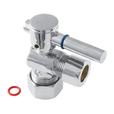 Secure Checkout Kingston Brass CC54401DL 5/8" OD Comp X 1/2" OD Comp Angle Stop Valve, Polished Chrome