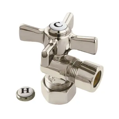 Editor’s Pick Kingston Brass CC54408ZX 5/8" Od Compression X 1/2" Od Compression Angle Valve - Satin Nickel
