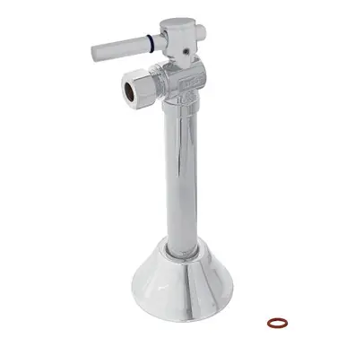 Buy Direct Kingston Brass CC83201DL 1/2" Sweat x 3/8" OD Comp Angle Shut-Off Valve with 5" Extension, Polished Chrome
