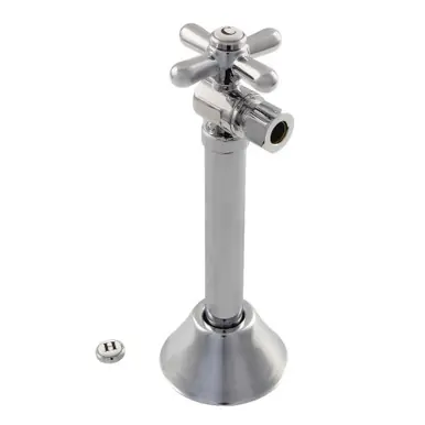 Buy Online Kingston Brass CC83201X 1/2" Sweat x 3/8" OD Comp Angle Shut-Off Valve with 5" Extension, Polished Chrome