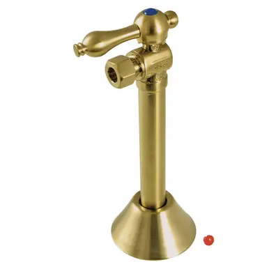 While Supplies Last Kingston Brass CC83207 1/2" Sweat x 3/8" OD Comp Angle Shut-Off Valve with 5" Extension, Brushed Brass