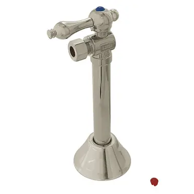 Weekend Sale Kingston Brass CC83208 1/2" Sweat x 3/8" OD Comp Angle Shut-Off Valve with 5" Extension, Brushed Nickel