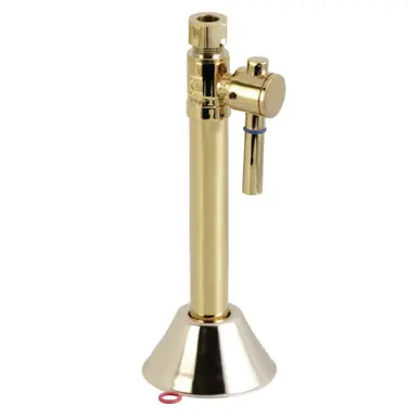 Direct From Manufacturer Kingston Brass CC83252DL 1/2" Sweat x 3/8" O.D. Comp Straight Shut-Off Valve with 5" Extension, Polished Brass