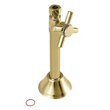 Sale Kingston Brass CC83252DX Concord 1/2" Sweat x 3/8" O.D. Comp Straight Shut Off Valve with 5" Extension, Polished Brass