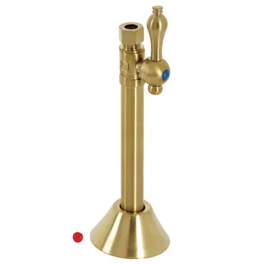 Buy Online Kingston Brass CC83257 1/2" Sweat x 3/8" OD Comp Straight Shut-Off Valve with 5" Extension, Brushed Brass