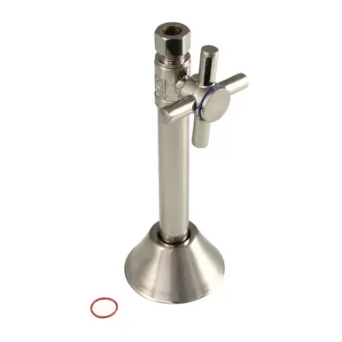 Exclusive Offer Kingston Brass CC83258DX Concord 1/2" Sweat x 3/8" O.D. Comp Straight Shut Off Valve with 5" Extension, Brushed Nickel