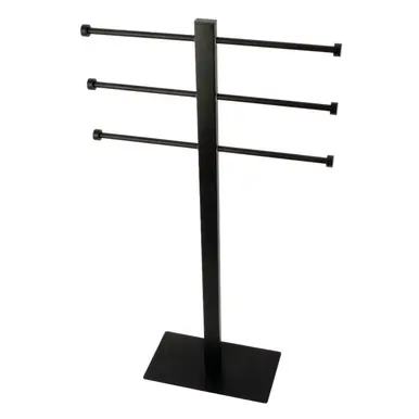 Certified Kingston Brass CCS6020 Edenscape Freestanding Stainless Steel T-Shape Towel Holder, - Matte Black