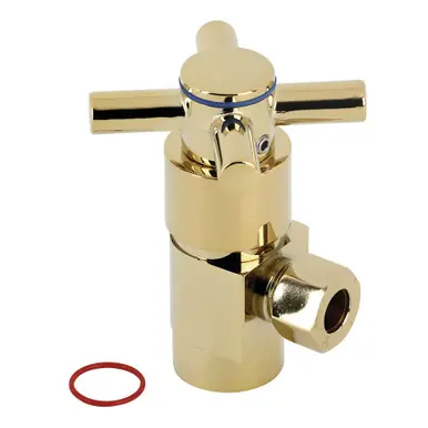 Weekend Sale Kingston Brass CD43302DX Concord 1/2" IPS x 3/8" O.D. Anti-Seize Deluxe Quarter Turn Ceramic Hardisc Cartridge Angle Stop, Polished Brass