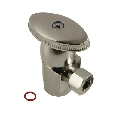 Seasonal Sale Kingston Brass CD43308VA Americana 1/2"IPS x 3/8"O.D. Anti-Seize Deluxe Quarter Turn Ceramic Hardisc Cartridge Angle Stop, Brushed Nickel