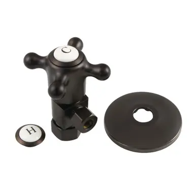 Special Offer Kingston Brass CD53305BXK 5/8"O.D x 3/8" O.D Anti-Seize Deluxe Quarter Turn Ceramic Hardisc Cartridge Angle Stop with Flange, Oil Rubbed Bronze