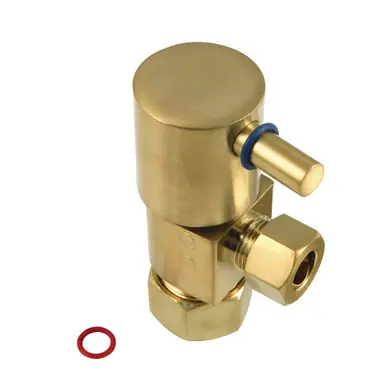 Exclusive Kingston Brass CD53307DL Concord 5/8"O.D x 3/8" O.D Anti-Seize Deluxe Quarter Turn Ceramic Hardisc Cartridge Angle Stop, Brushed Brass