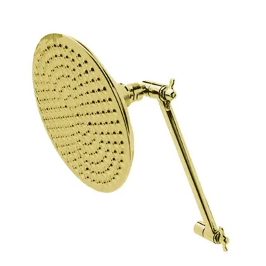Today Only Kingston Brass CK136K2 Victorian Showerhead and High Low Adjustable Arm In Retail Packaging, Polished Brass