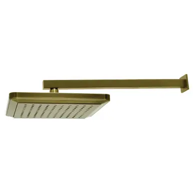 Super Sale Kingston Brass Claremont 9-5/8" Square Raindrop ABS Shower Head with 15-3/4" Shower Arm, Antique Brass - K250A3CK