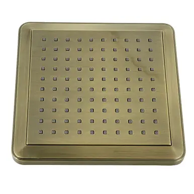 Editor’s Pick Kingston Brass Claremont 9-5/8" Square Rainfall ABS Shower Head, Antique Brass - K250A3