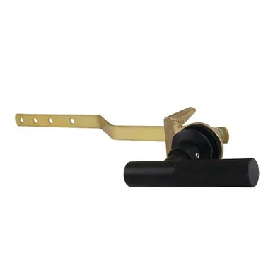 Warranty Included Kingston Brass Convergent Front Mount Toilet Tank Lever with Knurled Handle, Matte Black - KTKNL0