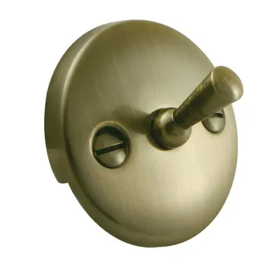 Special Offer Kingston Brass DTL103 Round Overflow Plate with Trip Lever Drain, Antique Brass