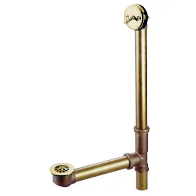 Best Seller Kingston Brass DTL1182 18-Inch Trip Lever Waste and Overflow with Grid, Polished Brass