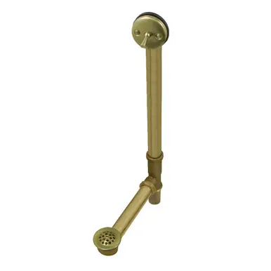 Best Seller Kingston Brass DTL1183 18-Inch Trip Lever Waste and Overflow with Grid, Antique Brass