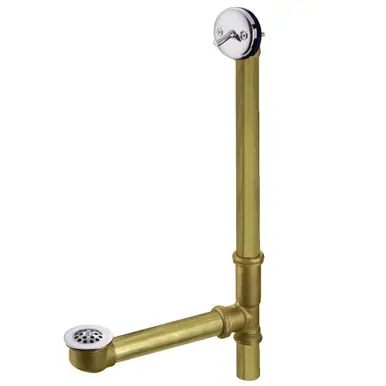 Secure Checkout Kingston Brass DTL1201 20-Inch Trip Lever Waste and Overflow with Grid, Polished Chrome