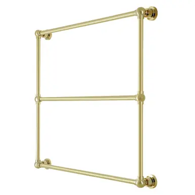 Budget Kingston Brass DTM32363PB Palatine 36-Inch x 32-Inch Wall Mount Towel Rack, Polished Brass