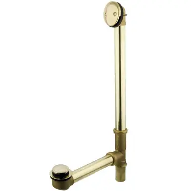 Buy Online Kingston Brass DTT2202 20" Tub Waste & Overflow With Tip Toe Drain - Polished Brass