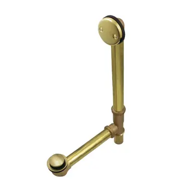 Deal Kingston Brass DTT2207 20-Inch Tip-Toe Tub Waste and Overflow, 20 Gauge, Brushed Brass