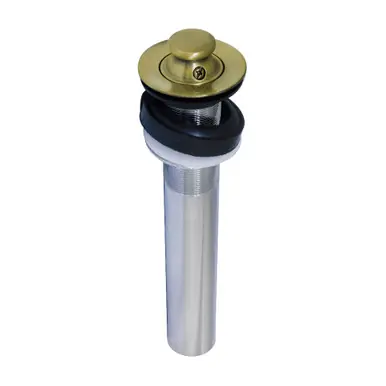 Warranty Included Kingston Brass EV3003 Lift and Turn Sink Drain without Overflow, Antique Brass