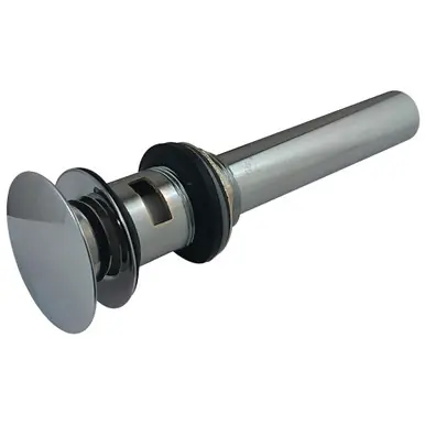 Shop Now Kingston Brass EV6001 Push Pop-Up Drain with Overflow Hole, 22 Gauge, Polished Chrome