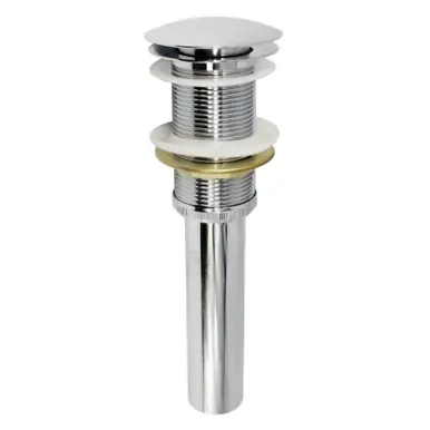 Shop Now Kingston Brass EV8311 Coronet Push Pop-Up Bathroom Sink Drain without Overflow, Polished Chrome
