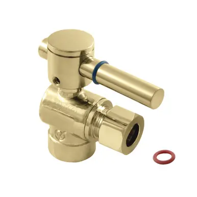 Top Pick Kingston Brass Fauceture CC43202DL 1/2" Sweat x 3/8" OD Comp Angle Stop Valve, Polished Brass