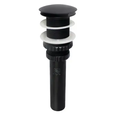 Top Pick Kingston Brass Fauceture EV8210MB Coronel Push Pop-Up Bathroom Sink Drain without Overflow, Matte Black